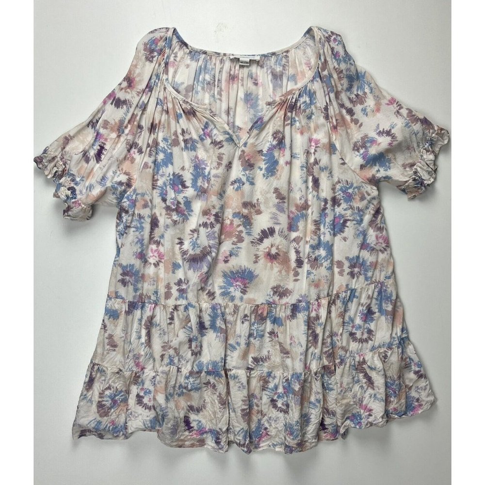 Beach Lunch Lounge Akia Tunic Top In Tie Dye Splash Size Large